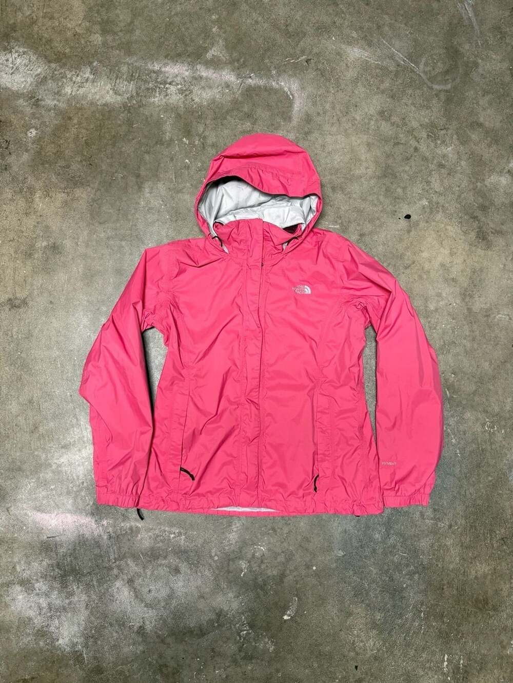 The North Face HyVent Rain Jacket Size L Pink Waterproof Windbreaker